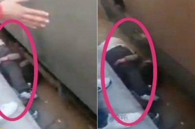 How did the father save his daughter from the train?