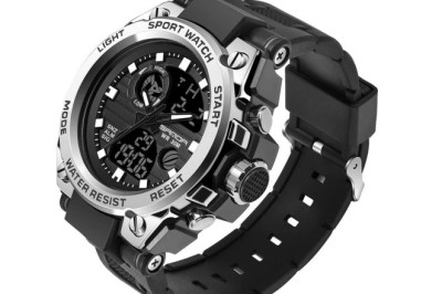 LIGE Digital Men Military Watch 50m Waterproof Wristwatch