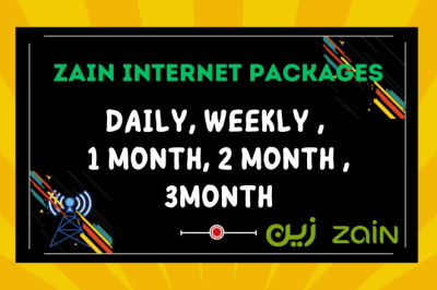 Zain Internet Daily,Weekly, 1 Month, 3 Month prepaid packages